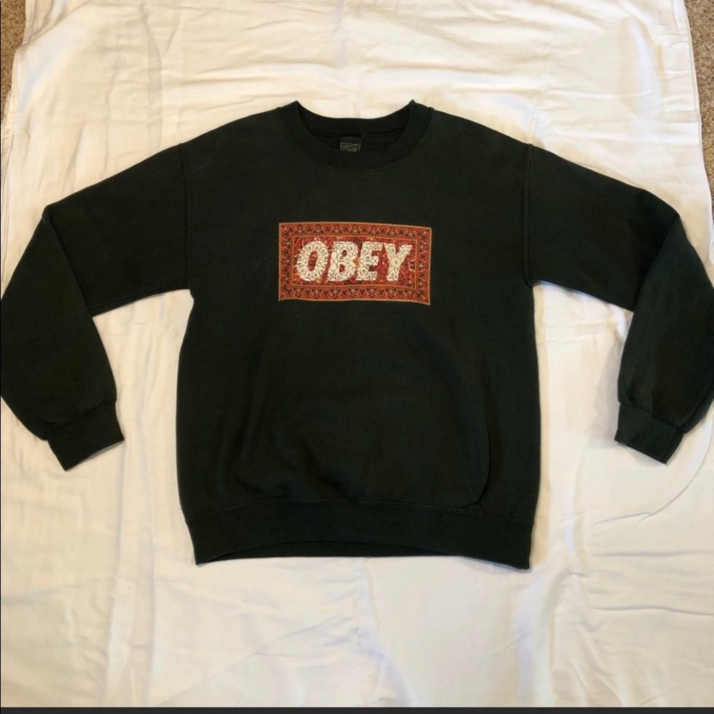 Forest green Obey crew neck